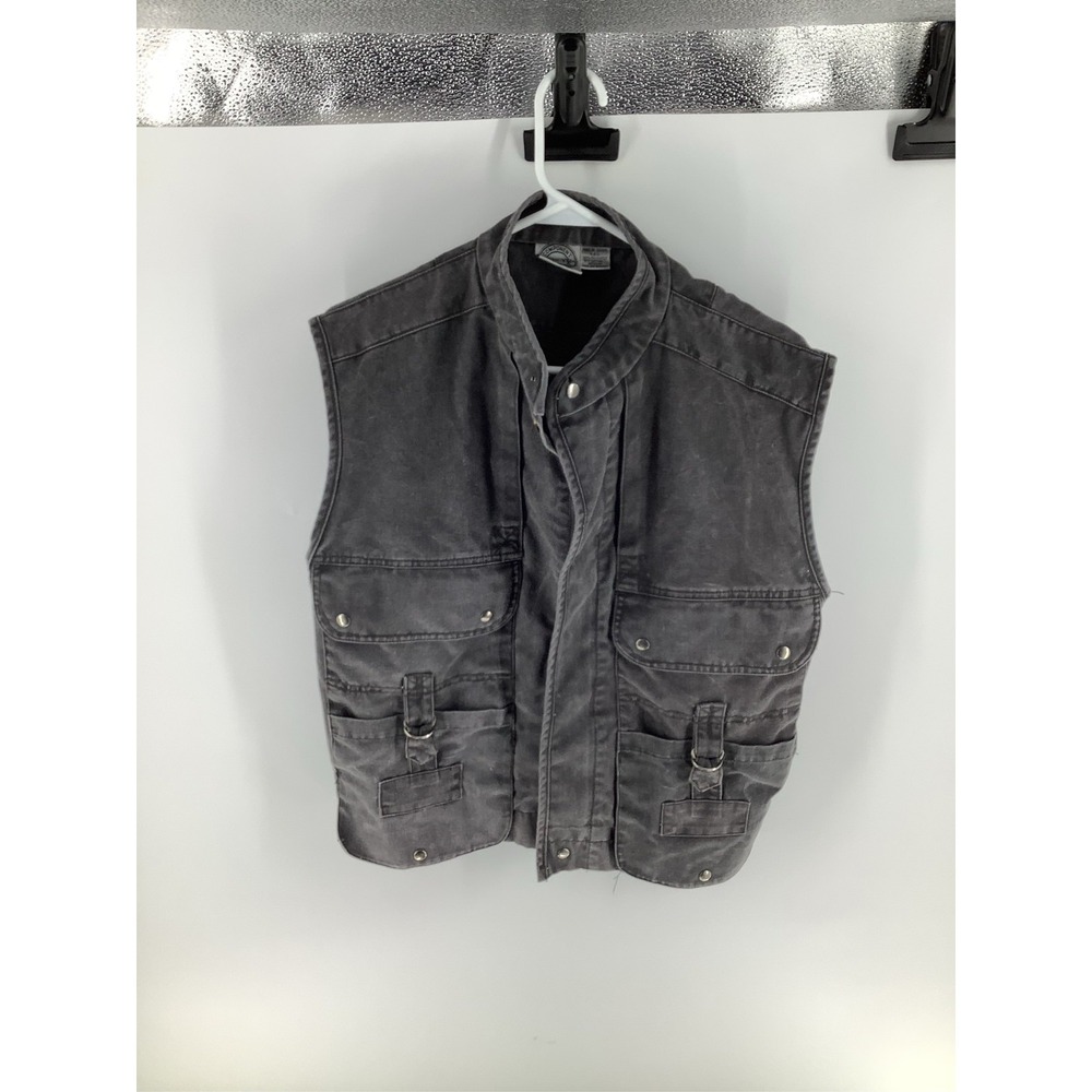 Vintage Component Tokyu Sportswear Utility Vest Gray Canvas Multi Pocket Medium